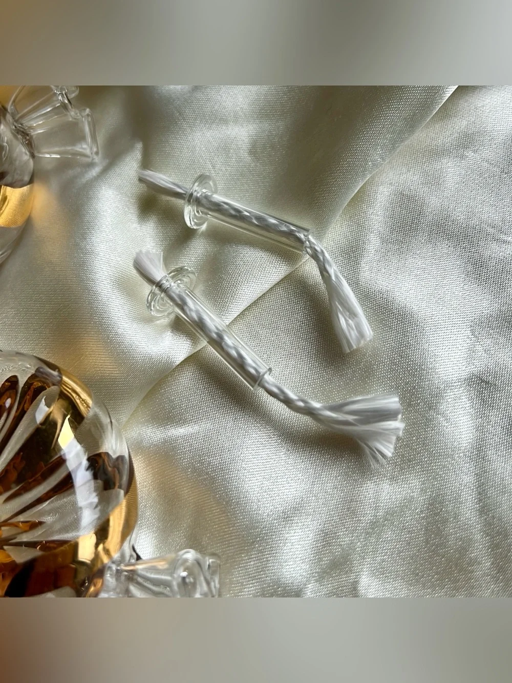 Vintage Princess House Heritage Clear Glass Handblown Candy Swirl Shape Oil Lamp